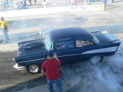 Navy Blue 1955 Chevy Burnout